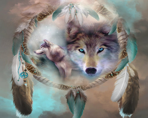 Diamond Painting - Wolven en veren dieren, Diamond Painting Dieren, konijnen, wolven