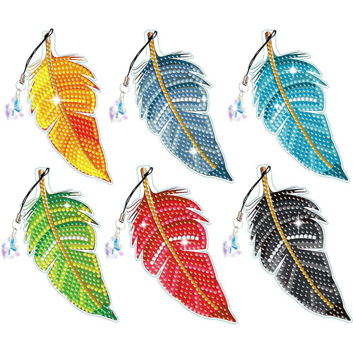 Diamond Painting Bladwijzers 6x Gekleurde Bladeren