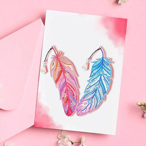 Diamond Painting Bladwijzers 6x met Veer