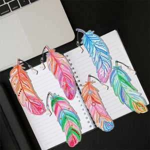 Diamond Painting Bladwijzers 6x met Veer