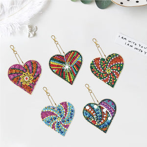 Hartvormige Hanger Diamond Painting Set van 5 Stuks 2