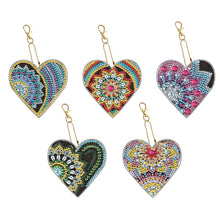 Afbeelding in Gallery-weergave laden, Hartvormige Hanger Diamond Painting Set van 5 stuks 3