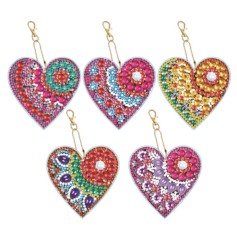 Hartvormige Hanger Diamond Painting Set van 5 stuks 4