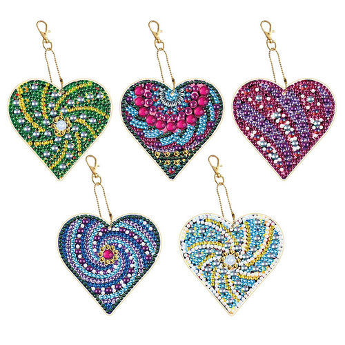Hartvormige Hanger Diamond Painting Set van 5 stuks 5