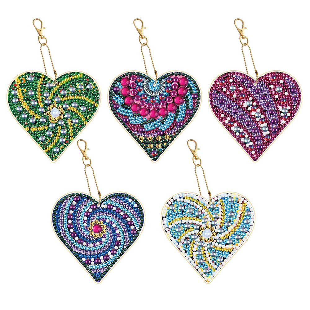 Hartvormige Hanger Diamond Painting Set van 5 stuks 5