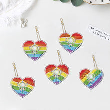 Afbeelding in Gallery-weergave laden, Diamond Painting Hanger Regenboogharten Set van 5 stuks