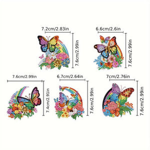 Diamond Painting Mooie Vlinders met Set van 5 Stuks