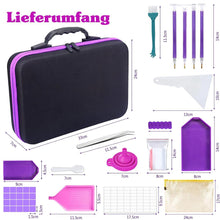Afbeelding in Gallery-weergave laden, Paarse Opbergtas voor Diamond Painting met 60 Vakken + Accessoires