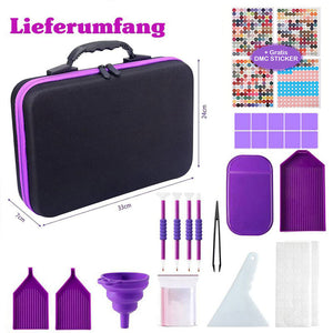 Diamond Painting Tas Paars met 60 Vakken + Accessoires