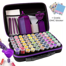 Afbeelding in Gallery-weergave laden, Paarse Diamond Painting Etui met 60 Vakken + Accessoires