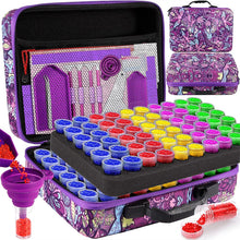 Afbeelding in Gallery-weergave laden, Diamond Painting Etui Paarse Bloemen met 120 Potjes + Accessoires