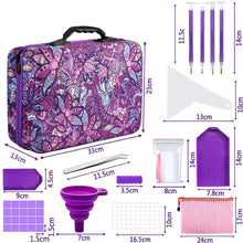Afbeelding in Gallery-weergave laden, Diamond Painting Etui Paarse Bloemen met 120 Potjes + Accessoires