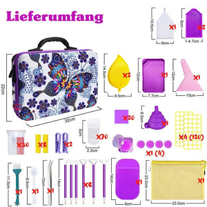 Diamond Painting Etui Vlinder met 70 Compartimenten + Accessoires