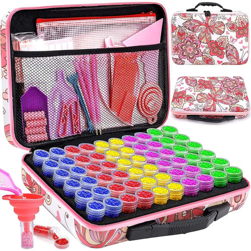 Diamond Painting Etui Vlinders met 60 Vakken + Accessoires