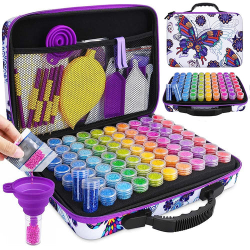 Diamond Painting Etui Vlinders met 70 Compartimenten + Accessoires
