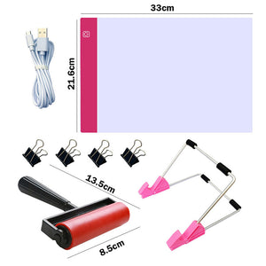 LED Pad Diamond Painting Roos + Accessoires A4