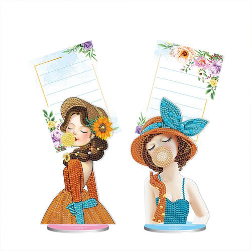 Diamond Painting Notitiehouder Vrouwen met Set van 2 Stuks