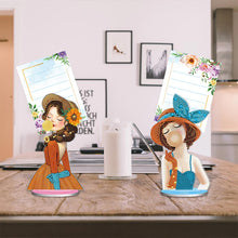 Afbeelding in Gallery-weergave laden, Diamond Painting Notitiehouder Vrouwen met Set van 2 Stuks