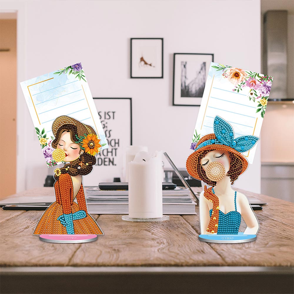 Diamond Painting Notitiehouder Vrouwen met Set van 2 Stuks