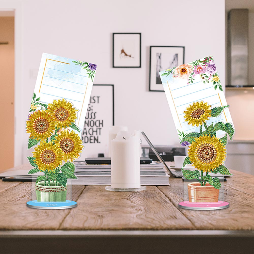 Diamond Painting Notitiehouder Zonnebloemen 2 Stuks