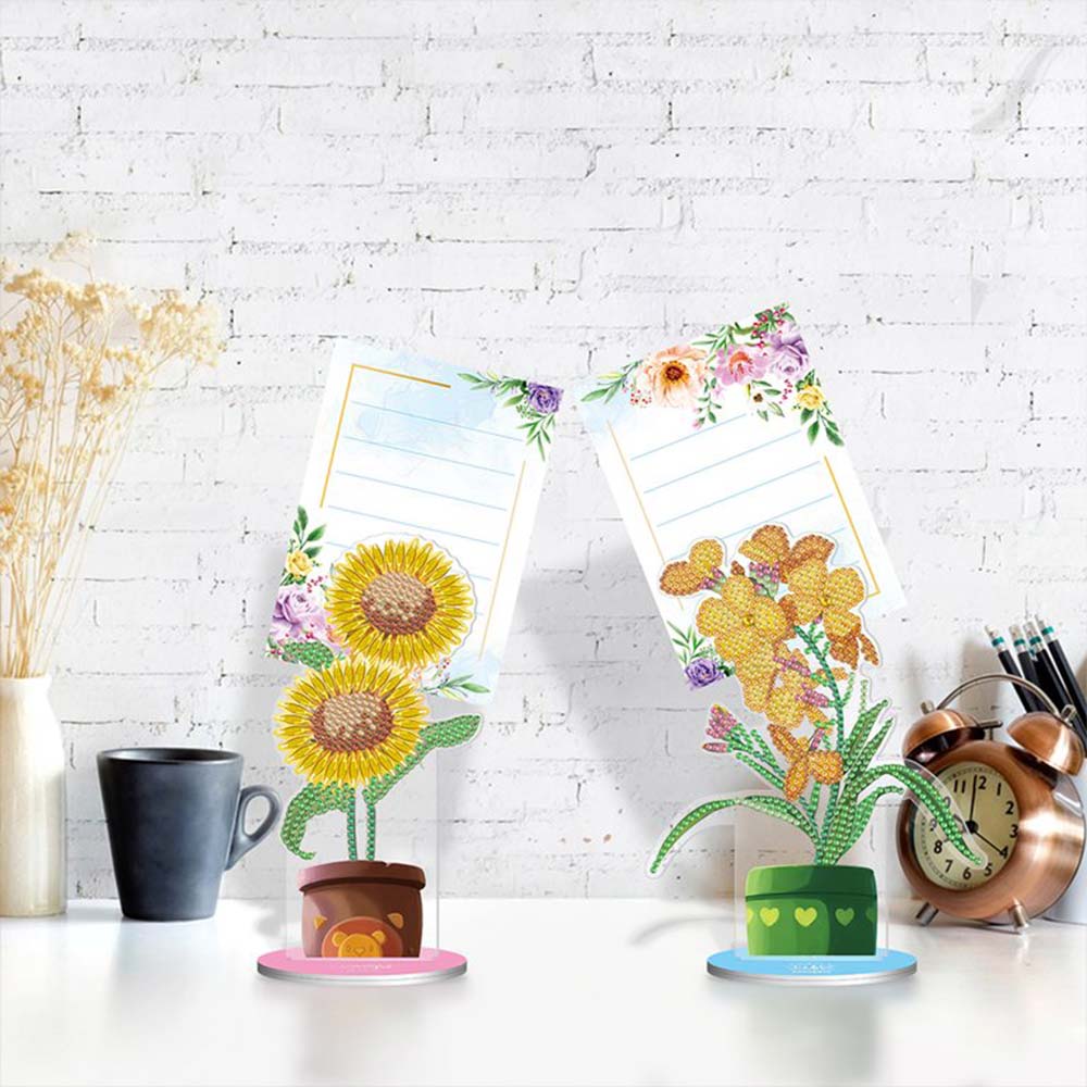Notitiehouder Diamond Painting Bloemen 2 Stuks