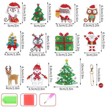 Afbeelding in Gallery-weergave laden, Diamond Painting Sleutelhangers Kerst 11 Stuks