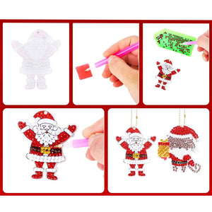 Diamond Painting Sleutelhangers Kerst 11 Stuks