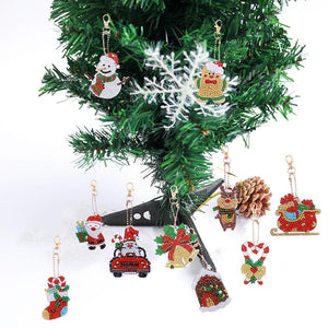 Diamond Painting Sleutelhangers Kerst 21 Stuks