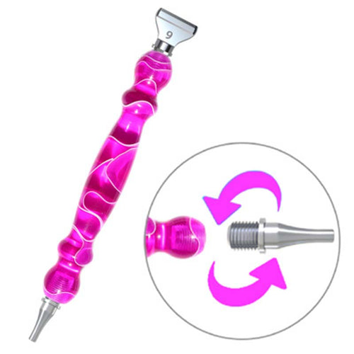 Diamond Painting Pen Golven Paars met Stalen Punt