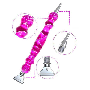 Diamond Painting Pen Golven Paars met Stalen Puntjes