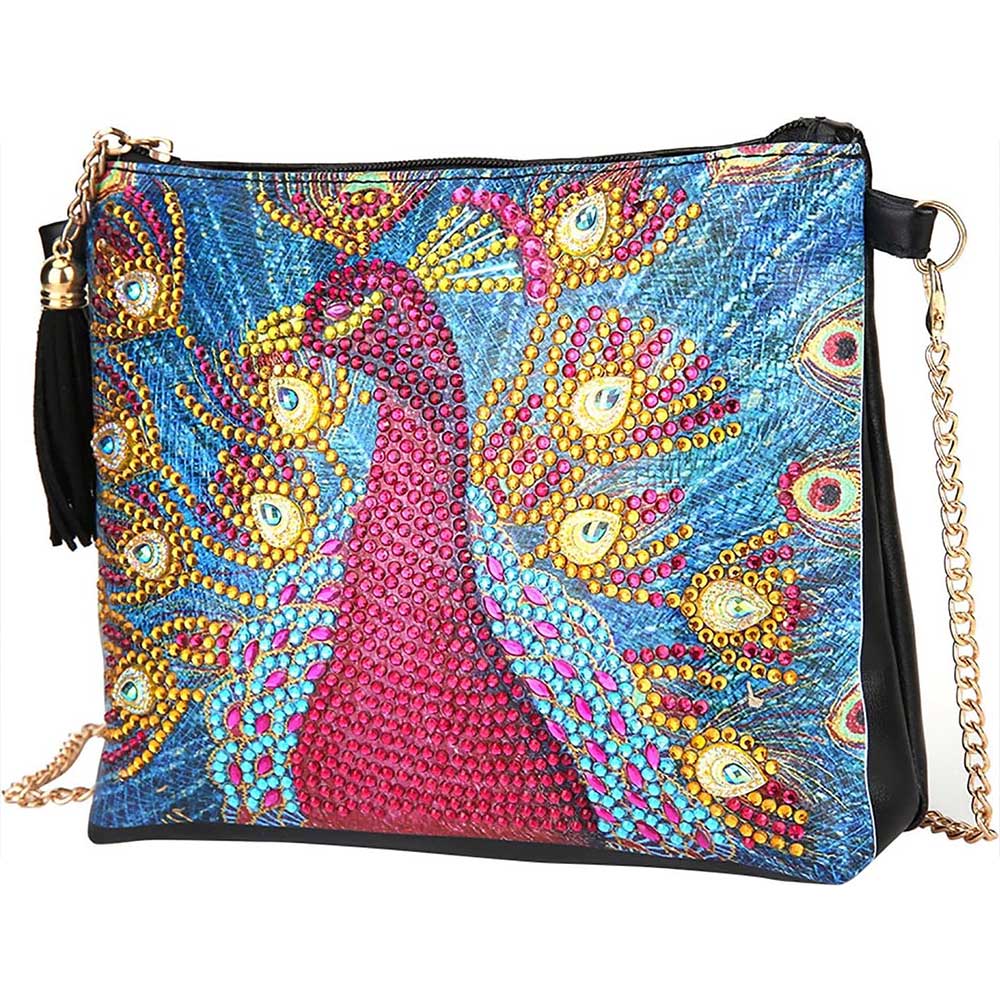 Tas Diamond Painting Rode Pauw