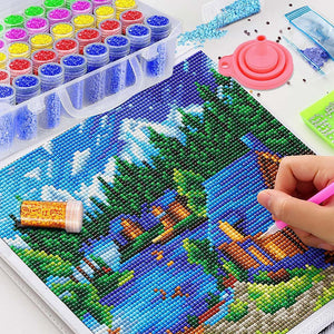 XL opbergdoos Diamond Painting met 38 potjes