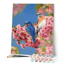 Afbeelding in Gallery-weergave laden, Schilderen op Nummer - Blauw vogelpaar