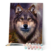Afbeelding in Gallery-weergave laden, Schilderen op Nummer Wolfshoofd Figured'Art gemiddeld nieuwkomers dieren wolven