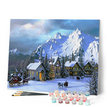 Afbeelding in Gallery-weergave laden, Schilderen op Nummer Kerstmis in de Alpen Figured'Art gemiddeld nieuwkomers landschappen bergen