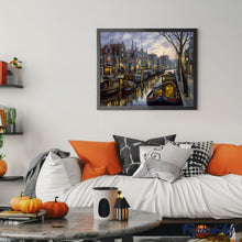 Afbeelding in Gallery-weergave laden, Schilderen op Nummer Leven op het kanaal Figured'Art gevorderd nieuwkomers steden landschappen schepen en boten