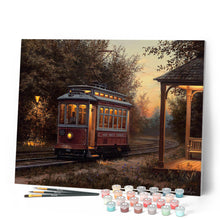 Afbeelding in Gallery-weergave laden, Schilderen op Nummer Tramstation Figured'Art gemiddeld nieuwkomers steden landschappen