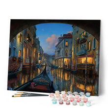 Afbeelding in Gallery-weergave laden, Schilderen op Nummer Bezoek aan het kanaal van Venetië Figured'Art gemiddeld nieuwkomers steden landschappen schepen en boten