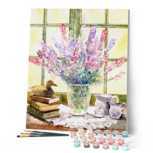 Afbeelding in Gallery-weergave laden, Schilderen op Nummer Lupine boeket Figured'Art gemiddeld nieuwkomers bloemen