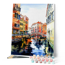 Afbeelding in Gallery-weergave laden, Schilderen op Nummer Venetië aquarel Figured'Art gemiddeld nieuwkomers steden landschappen