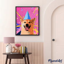Afbeelding in Gallery-weergave laden, Schilderen op Nummer Glimlachende hond pop-art Figured'Art eenvoudig nieuwkomers dieren honden