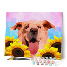 Afbeelding in Gallery-weergave laden, Schilderen op Nummer Polygon Art Hond Figured'Art eenvoudig nieuwkomers dieren honden bloemen