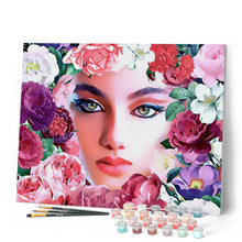 Afbeelding in Gallery-weergave laden, Schilderen op Nummer Gezicht en Bloemen Figured'Art gemiddeld nieuwkomers bloemen portret dames