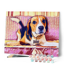 Afbeelding in Gallery-weergave laden, Schilderen op Nummer Schattige Beagle Figured'Art gemiddeld nieuwkomers dieren honden