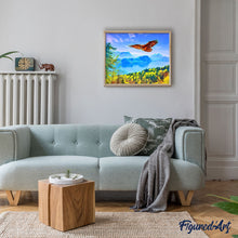 Afbeelding in Gallery-weergave laden, Schilderen op Nummer Adelaar en Zwitsers landschap Figured'Art gemiddeld nieuwkomers landschappen dieren vogels adelaars