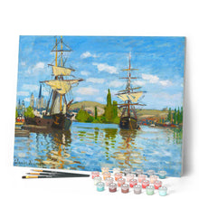 Afbeelding in Gallery-weergave laden, Schilderen op Nummer - Bootjes varen op de Seine in Rouen - Monet