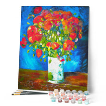 Afbeelding in Gallery-weergave laden, Schilderen op Nummer - Witte Vaas met Klaprozen - Van Gogh