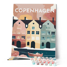Afbeelding in Gallery-weergave laden, Schilderen op Nummer - Reisposter Kopenhagen