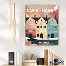 Afbeelding in Gallery-weergave laden, Schilderen op Nummer - Reisposter Kopenhagen