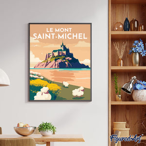 Schilderen op Nummer - Reisposter Mont Saint-Michel